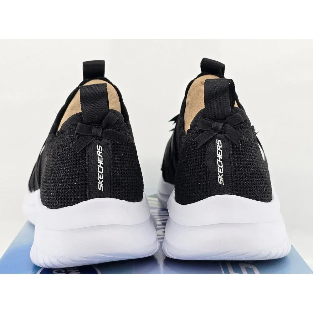 Skechers Ultra Flex 3.0 Sweet Ties Kids 4.5 Black Slip On Sneakers -New